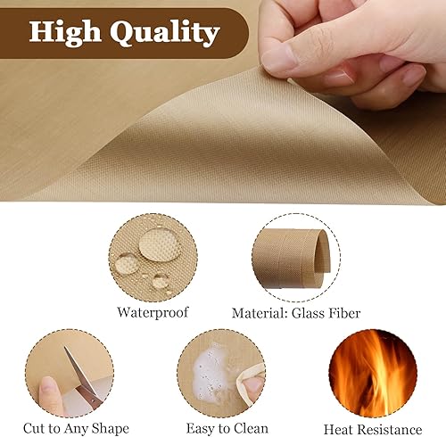 Miniatura 3 de Selizo Paquete de 20 láminas de teflón para prensa de calor, papel de cubierta de prensa de transferencia de calor, alfombrillas protectoras de