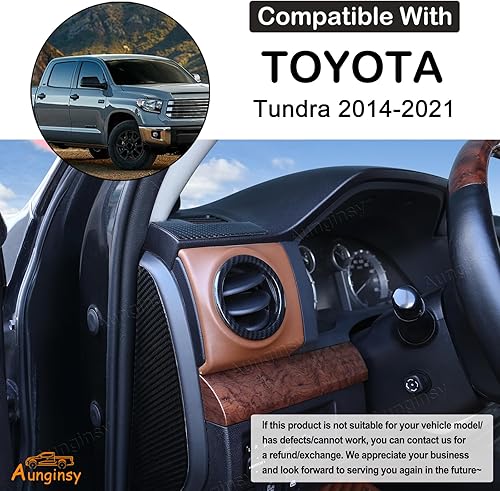 Miniatura 2 de Aunginsy Anillo de salida de aire acondicionado para consola central compatible con Toyota Tundra 2014-2021, consola de instrumentos+cubierta de