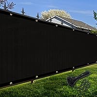 Vista 1 de Amagenix Rejilla para valla de privacidad de 0 3 x 1 0 pies, cubierta de malla negra con ojales de latón, cubierta protectora resistente para pared