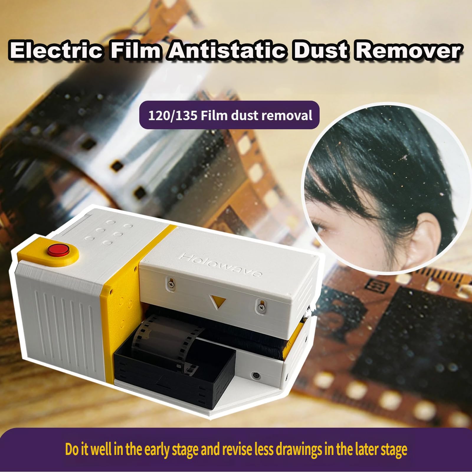 Kit Eléctrico Antiestático Para Eliminar El Polvo De Las Películas, Limpiador De Polvo Para Películas De 135/120 Con Ventilador Con Filtro, Cepillo De Cerdas De Lana Suave Y Caja De Almacenamiento
