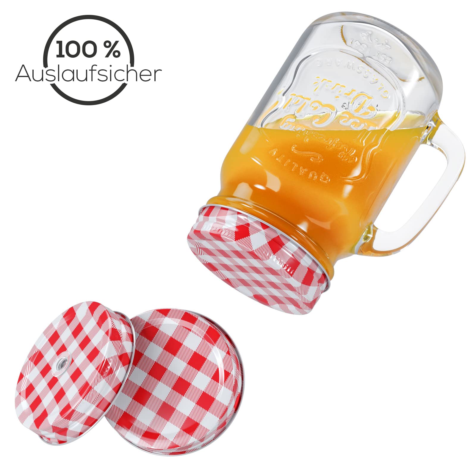 Set Da 4 Bicchieri Colorati Con Coperchio E Cannuccia – 500 Ml Con Coperchio Di Ricambio Antifuoriuscita – Per Cocktail, Succhi E Acqua