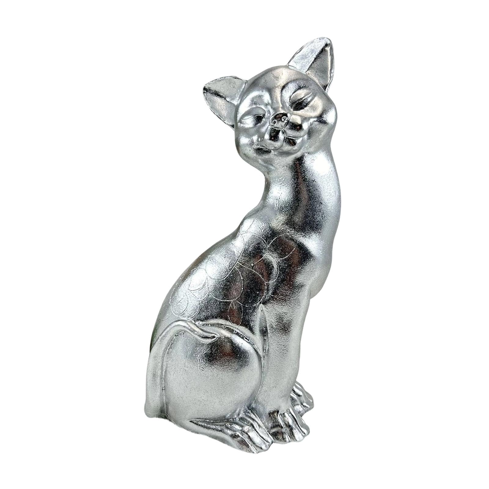 Figurine en résine créative argentée pour statue de moderne et sculpture animale de table