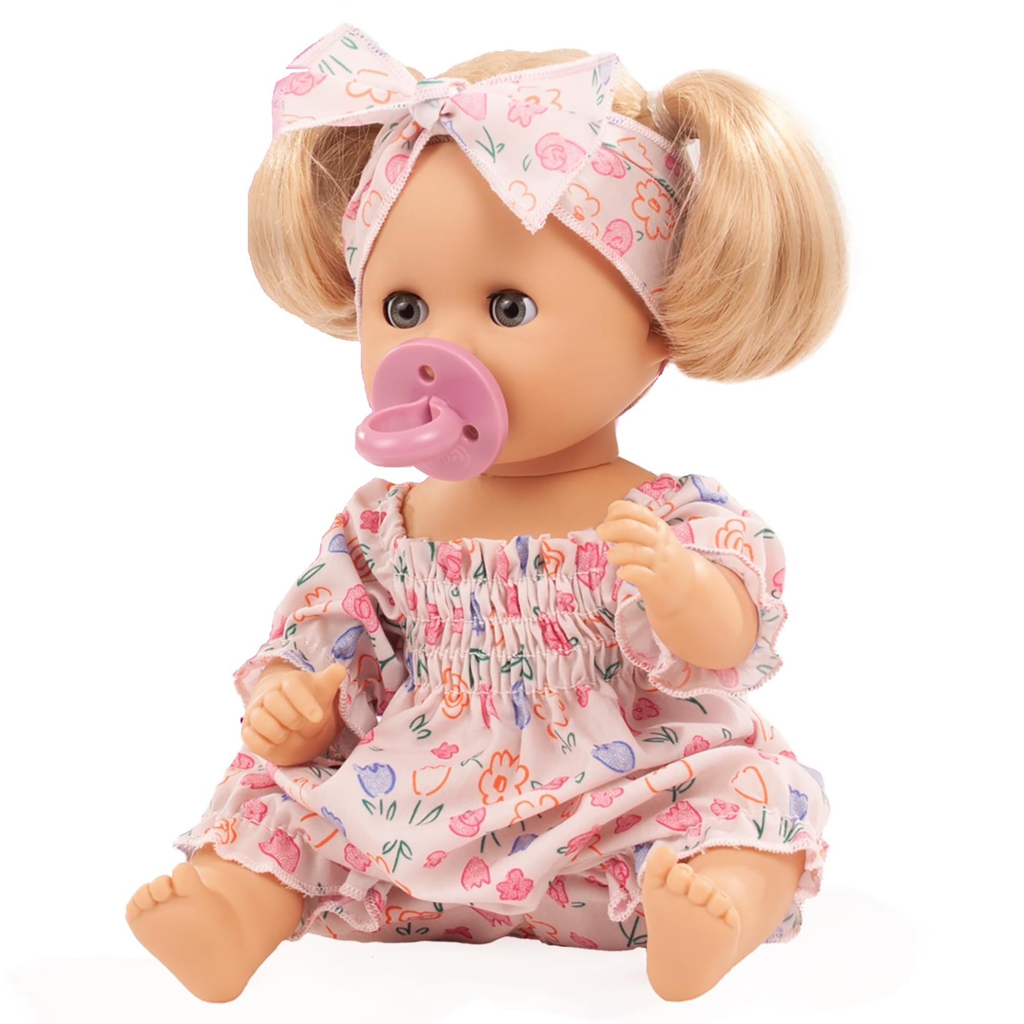 Götz 2353252 Sleepy Aquini Girl BliBlaBlume bambola da bagno 33 cm | per bambini dai 3 anni, bambola bebè, capelli biondi, corpo rigido, occhi azzurri chiudibili, funzione beve e fa pipì