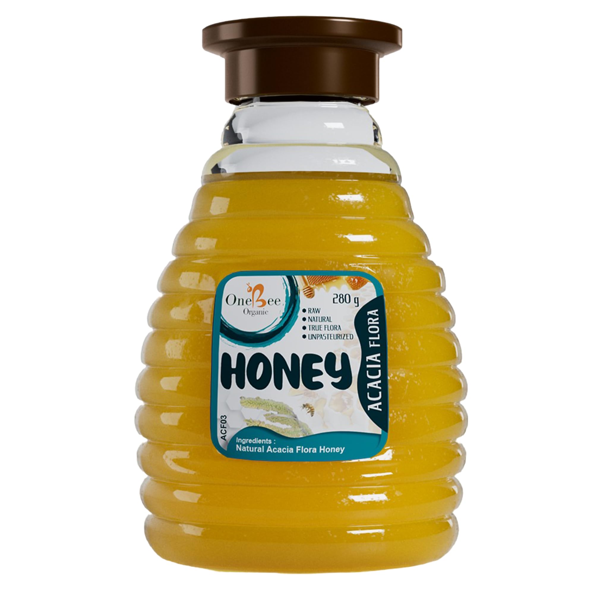 ONE BEE ORGANIC | Acacia/Babul Flora Honey/Bavad Nu Madh | Natural Flora Honey - 280 GM.