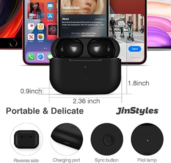 Replacement Charging Case Compatible for AirPods Pro 1/2, Black