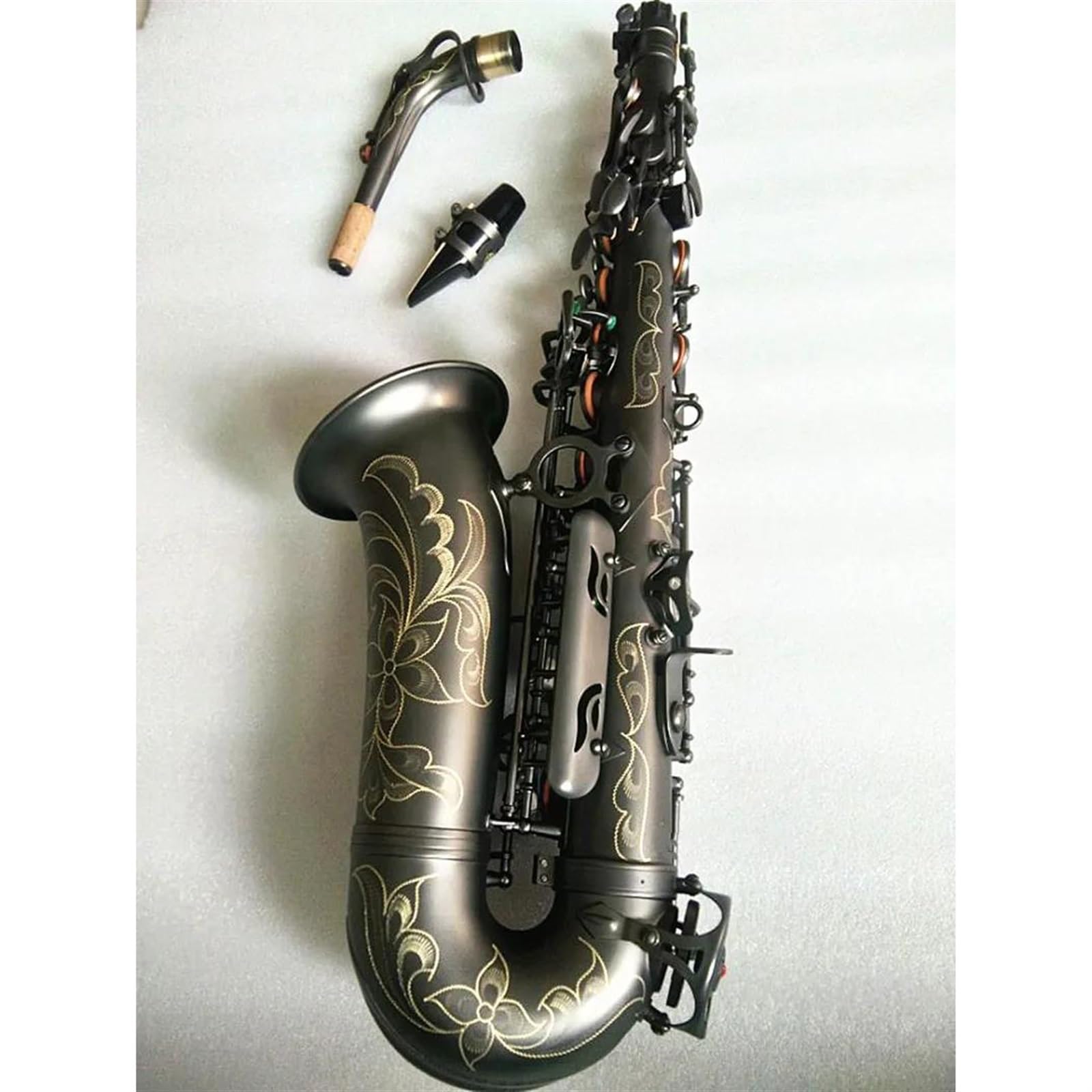 Saksofon Altowy E-flat Matowy Czarny Ustnik Do Saksofonu Altowego Reed Neck Akcesoria Do Instrumentów Muzycznych profesjonalny Saksofon