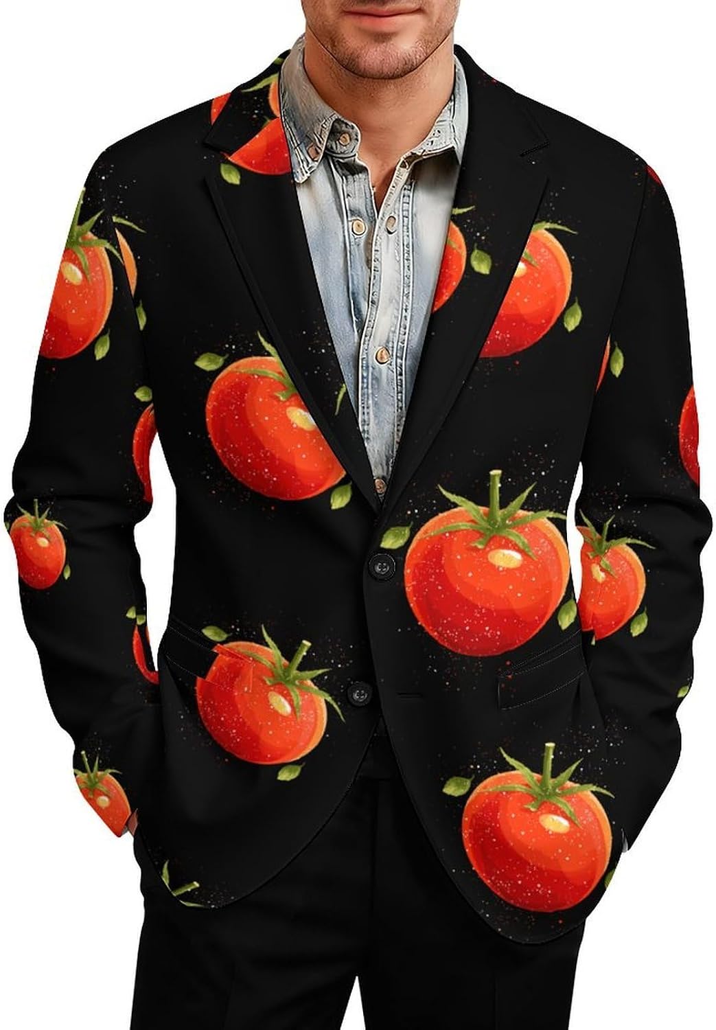 Fresh Tomatoes Men's Blazers Slim Fit Business Casual Suit Sport Coat Jacket with Pocket