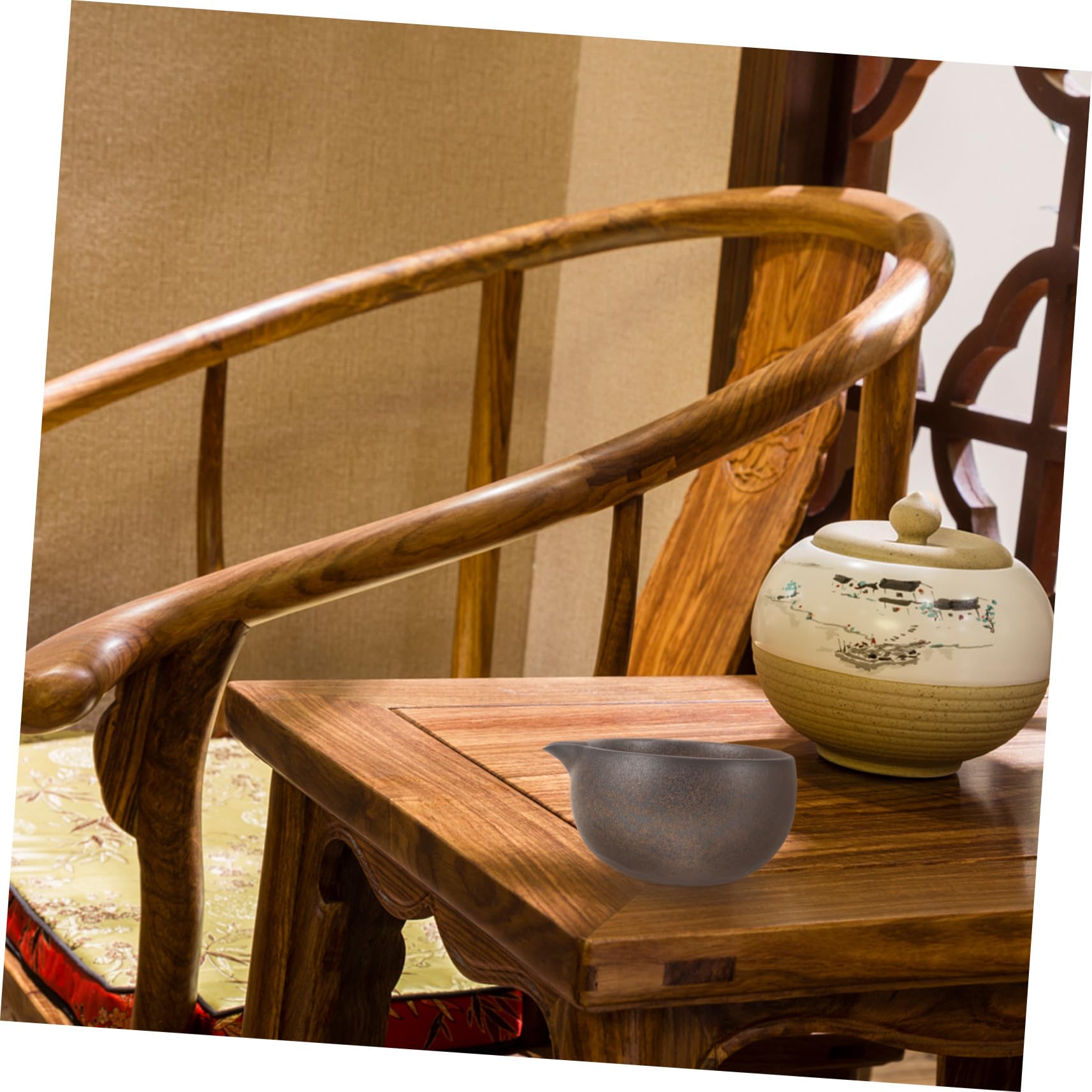 Ciotola Matcha Ceramica Nera con Beccuccio, Resistente e Facile da Versare, Stile Giapponese Tradizionale per Cerimonia del Tè e Uso Quotidiano