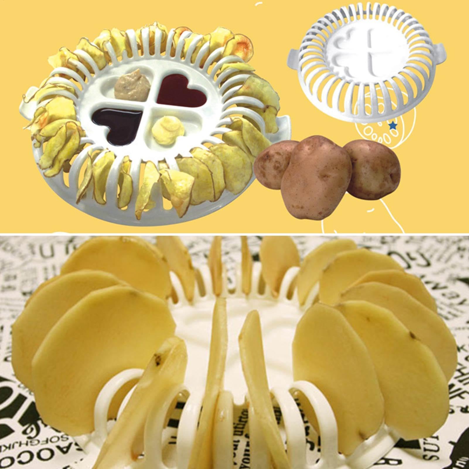 Microwave Snack Maker - Potato Chip Maker, Microwave Potato Chip Cooker | Homemade Fruit & Potato Crisp Slicer, Snack Chips Tray, Microwave Cooking Rack, Kitchen Accessories for Healthy Snacks