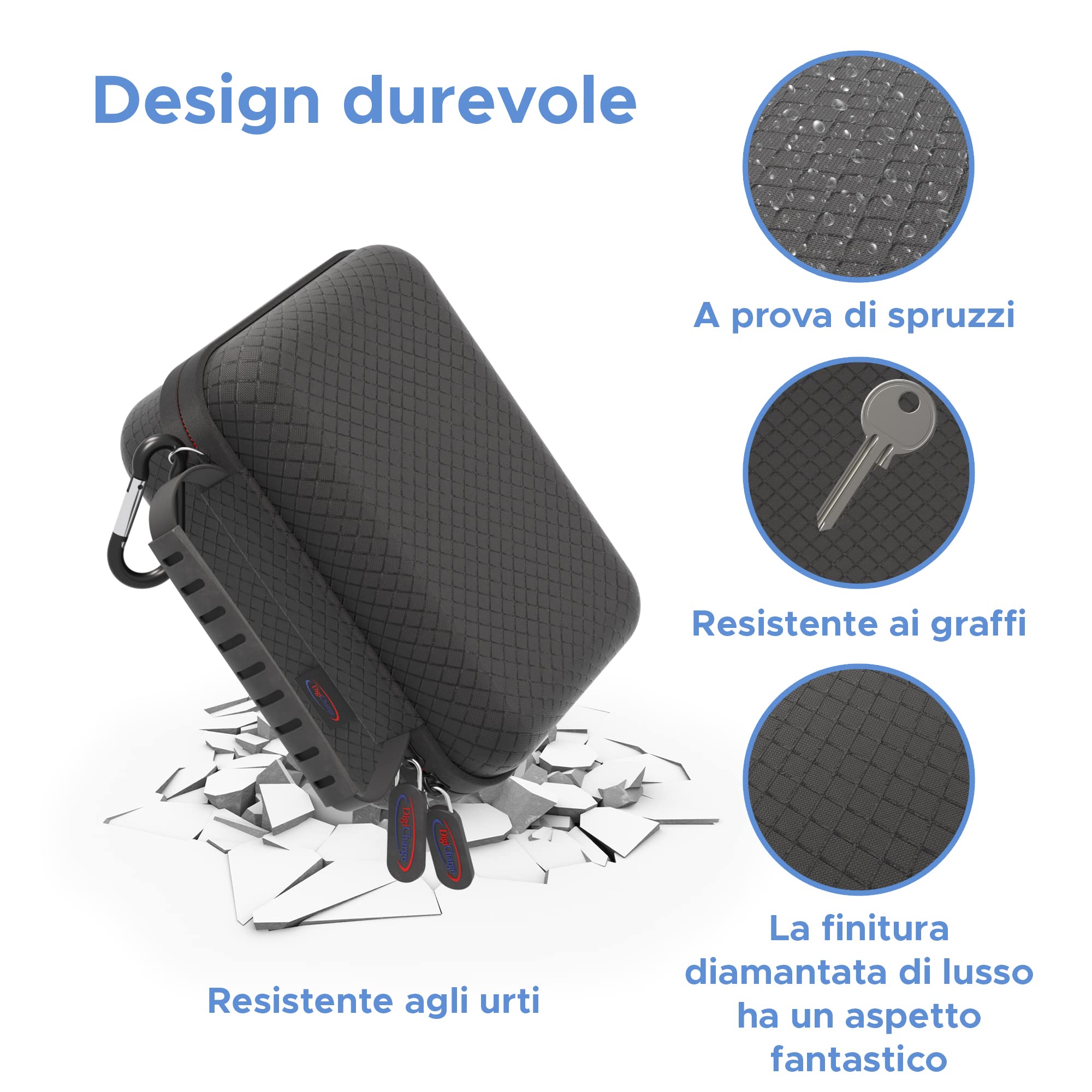Digicharge Custodia Rigida per Action Cam
