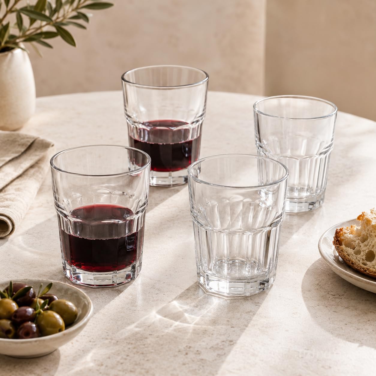 Vino da Tavola Weinglas ohne Stiel und stapelbar, 4-teiliges Set