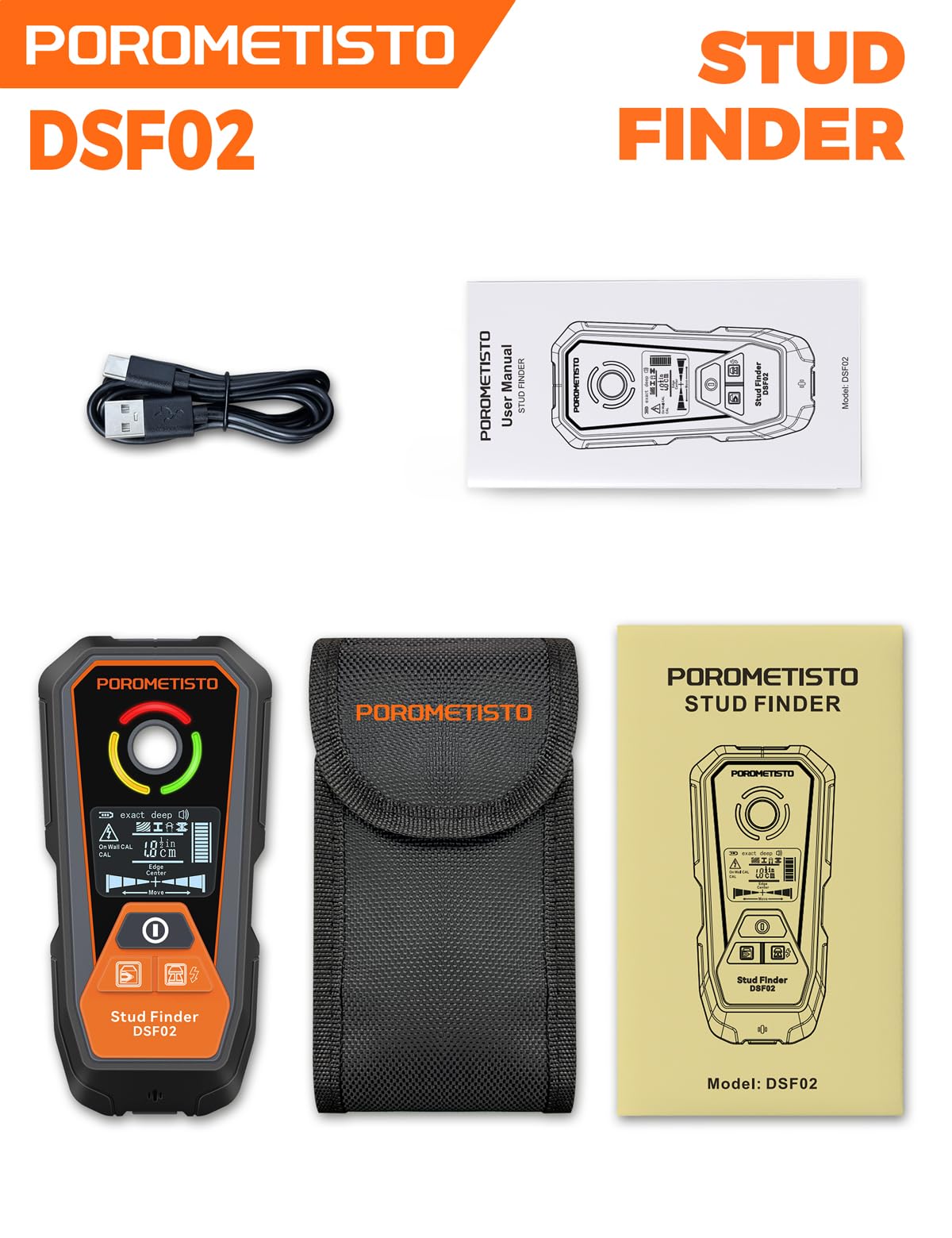 6 en 1 Détecteur Mural Rechargeable,Profondeur de détection 20-120 mm,Détecte Le Métal/Les Tuyaux/Les Tuyaux en Cuivre/Les Fils/Les Objets/Matériaux Magnétiques/Non Magnétiques