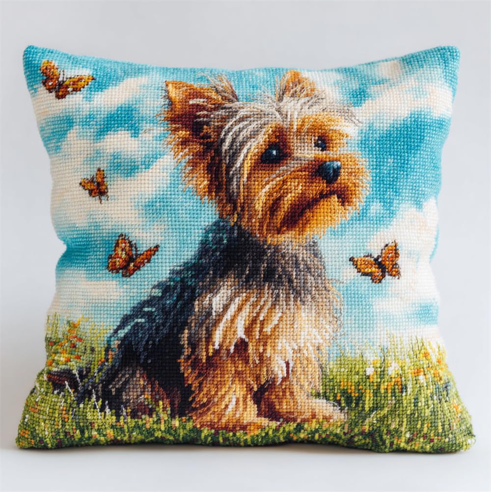 Coussin point de croix complet kit broderie toile pré-imprimée - 8