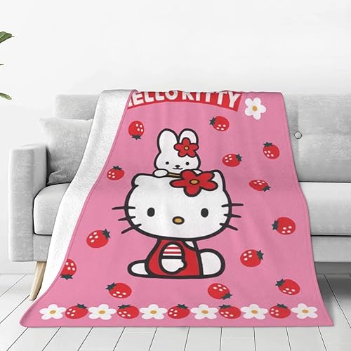 Bonita manta de dibujos animados súper suave y acogedora de 40 x 50 pulgadas para mujeres, hombres, niños y niñas, manta de franela ligera y cómoda