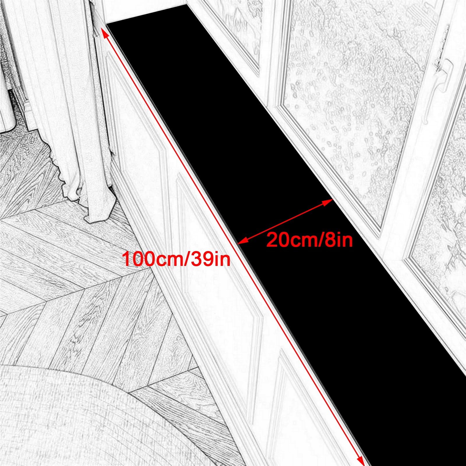 Ochraniacz na Parapet, Mata Parapetowa Antypoślizgowa, Łatwa w Przechowywaniu, Szybko Wchłaniająca Wodę, do Wszystkich Rodzajów Blatów(White,20 * 100cm/8 * 39in)