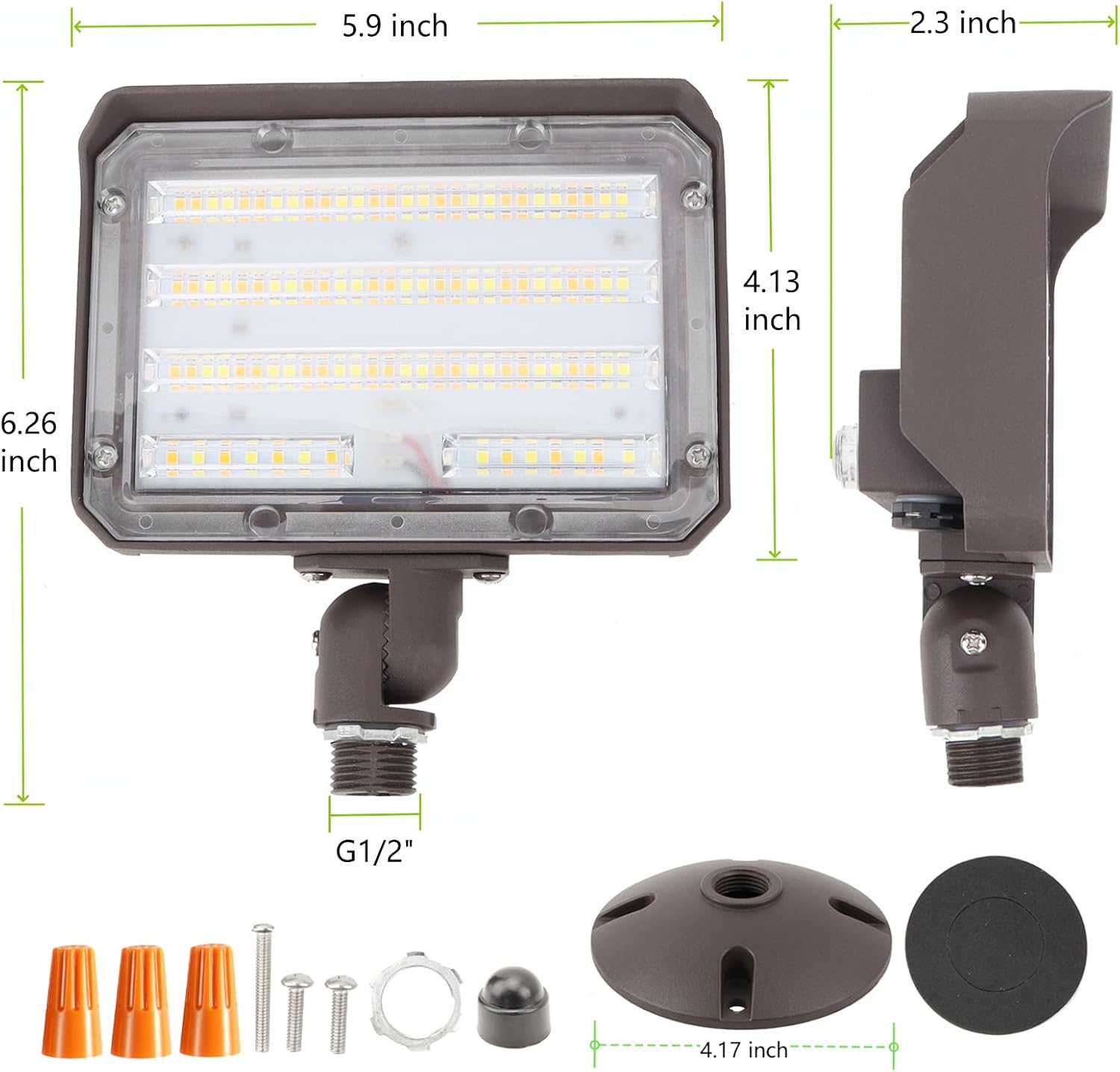 2PACK Outdoor 30W LED Flood Light with Knuckle & Plate, Dusk to Dawn 3000K/4000K/5000K 4200LM Commercial Floodlight Fixture, ETL LED Security Lighting for Landscape, Parking lot, Yard