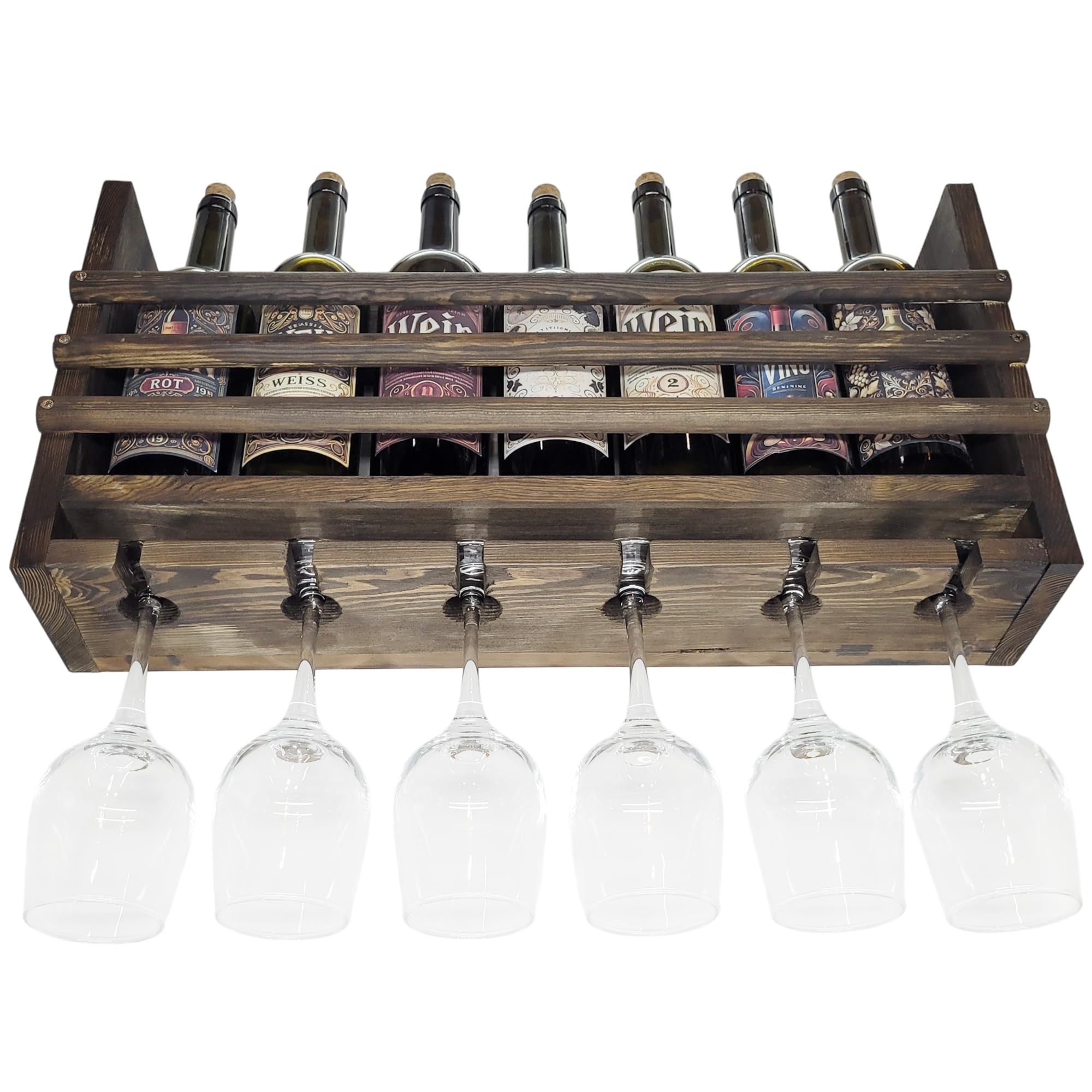Porte-Bouteilles Mural pour vin et Whisky, 3 Barres, wenge