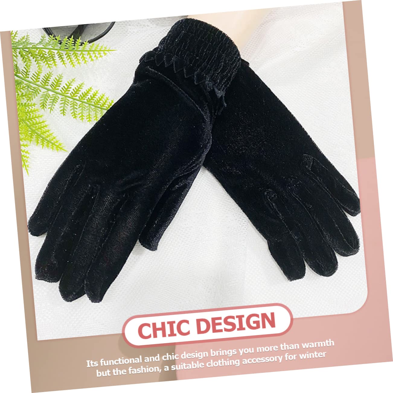 Holibanna 2Pairs Winter Gloves Warm Full Finger Gloves for Outdoor Cycling Running Walking Stylish Material for Cold Weather Activities