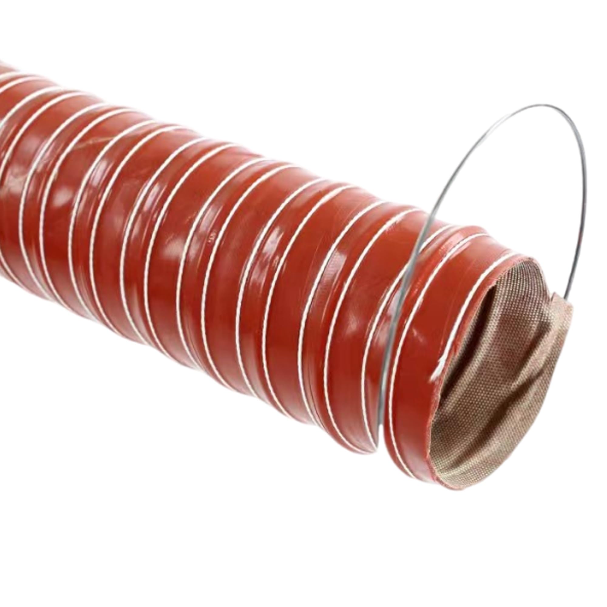 SDCFFC Red Flexible Duct Hosing， Exhaust Fan Vent Pipe， Silicone Ducting Hose，Industrial Fumes Ventilation Duct，Heat Resistant Air Duct Hose