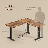 VASAGLE 160x140 angolare a L con 2 memorie, USB e prese AC foto 3