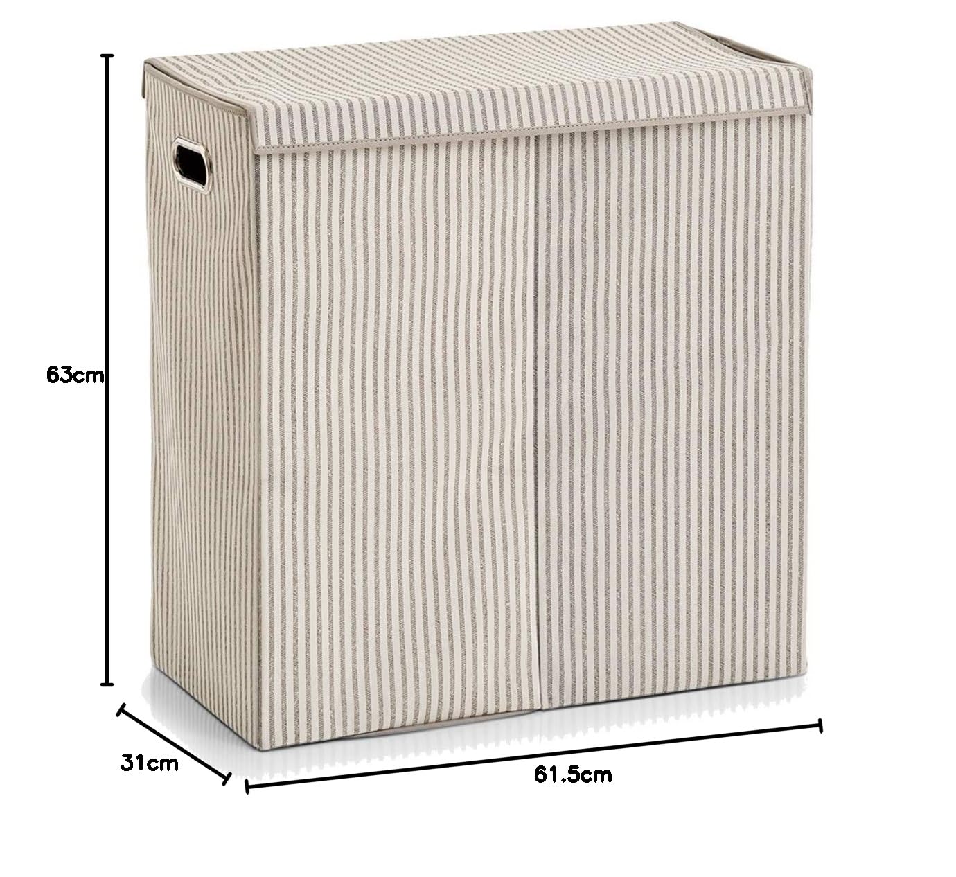 'Biancheria "Stripes, in tessuto non tessuto, colore Beige, Beige, 61,5 x 31 x 63 cm
