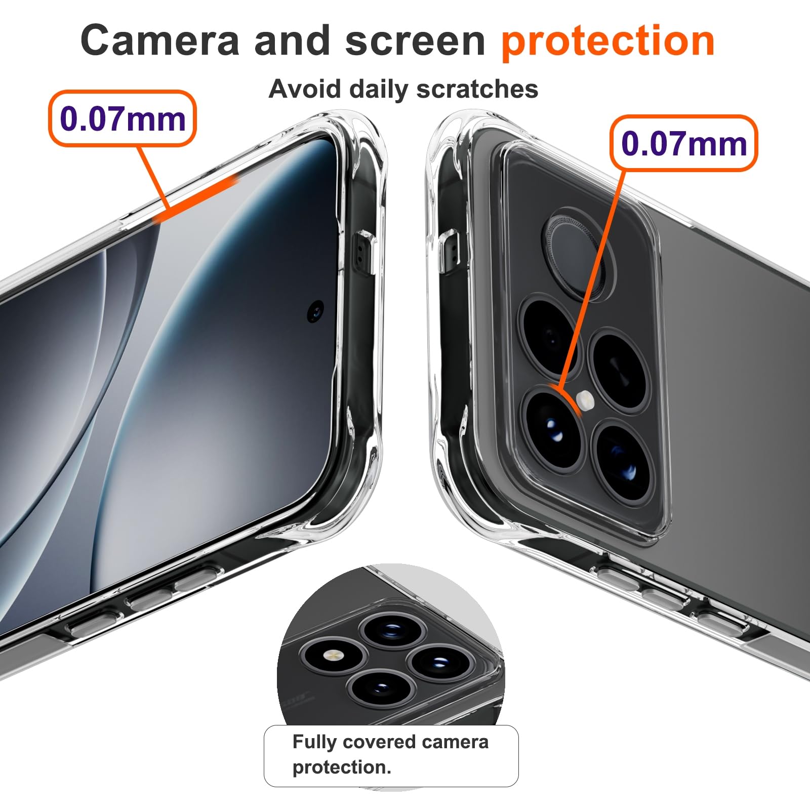 Etui kompatybilne ze sznurkiem Xiaomi Poco F8 Ultra, niebieskie | Etui na telefon ze smyczą, przezroczyste, silikonowe, odporne na uderzenia, poduszki powietrzne, wzmocnione rogi