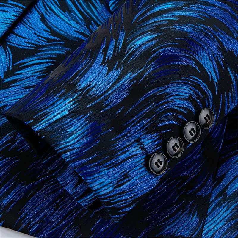 Men's Fashion Blazers Colorful Leopard Print Tuxedo 1 Button Slim Fit Shiny Dress Suit Jackets for Prom Party