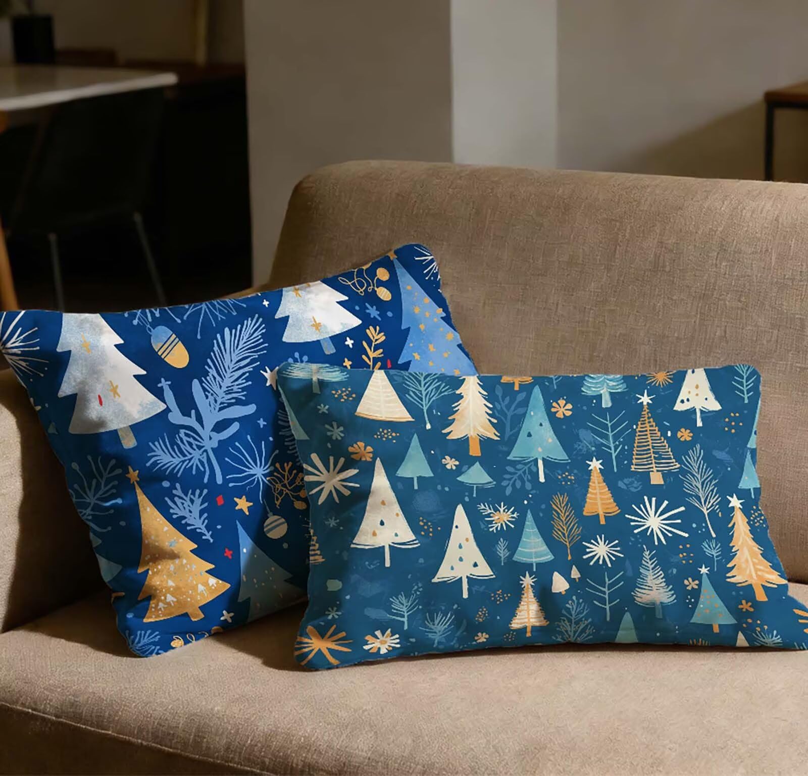 Housse de coussin 40x70 en velours bleu marine pour protéger vos oreillers avec élégance