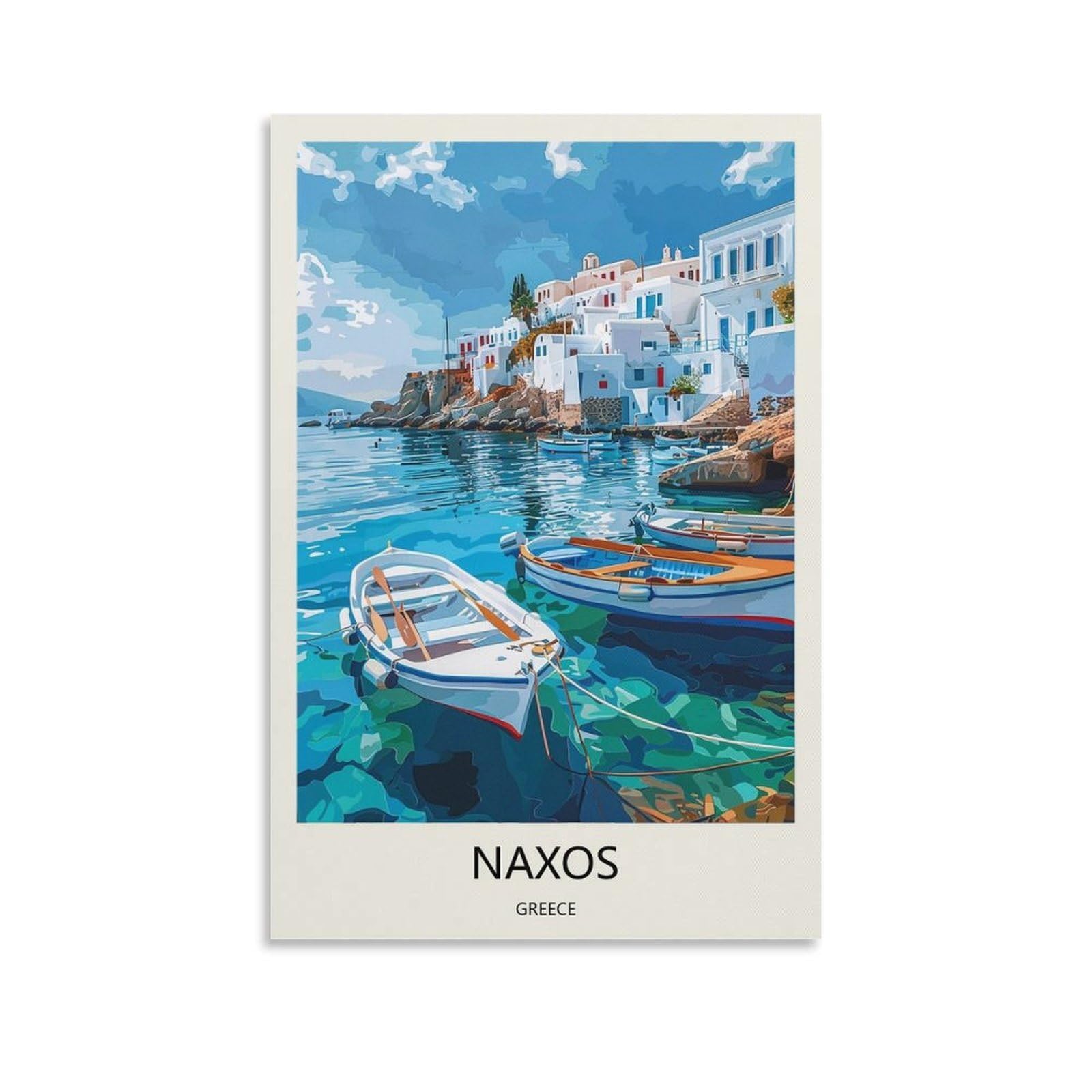 YJNENG Canvas Art Picture Naxos Greece Wall Decor Art Painting Posters Modern Family Decorative Poster 20x30inch(50x75cm)