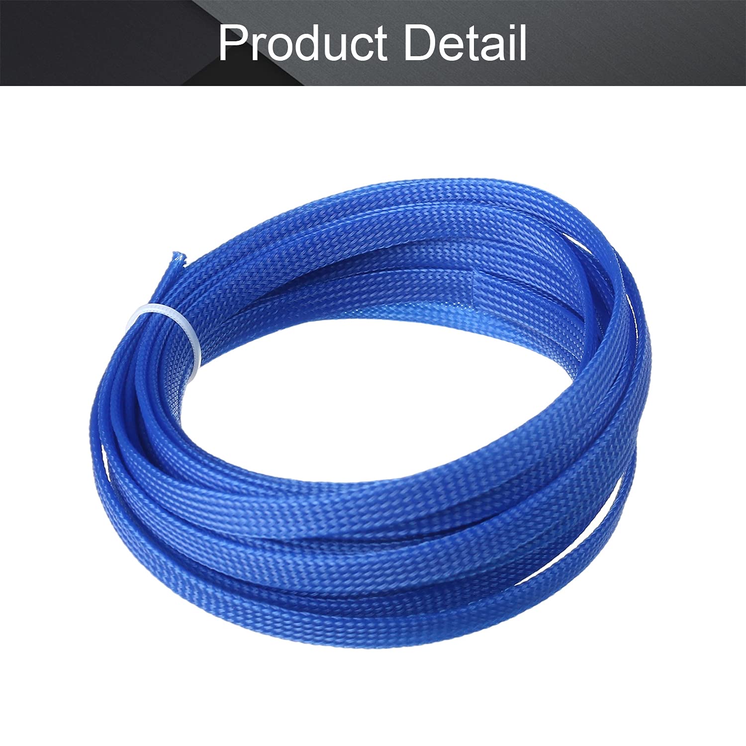 Othmro Guaina flessibile in rete metallica in PET espandibile, 5 m, blu, per cavi audio TV e PC da animali domestici che masticano e strappano