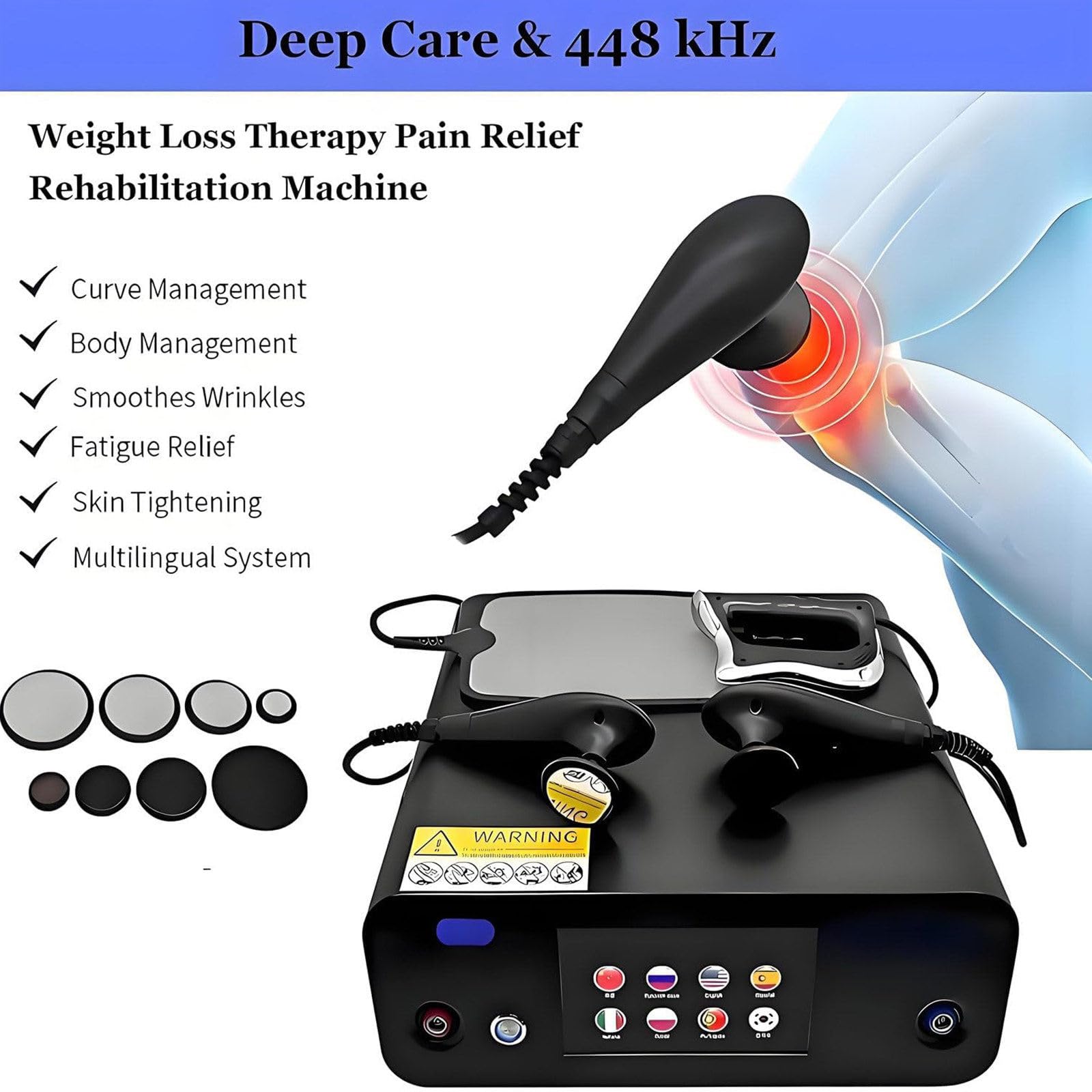 Macchina Terapia Fisica Tecar 3 in 1 CET/RET/RF,Terapia Tecar da 448Khz