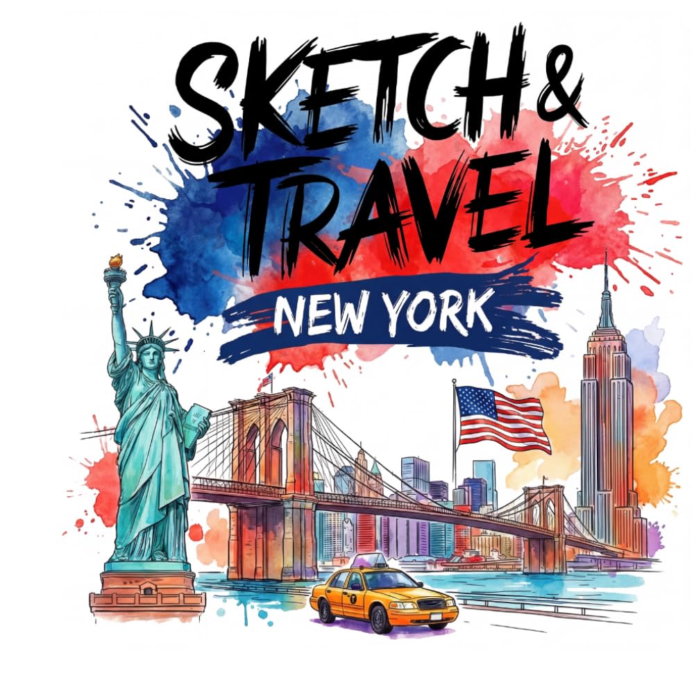 Sketch & Travel: New York – Malbuch mit 30 einzigartigen Sehenswürdigkeiten & urbanem Flair zum Ausmalen