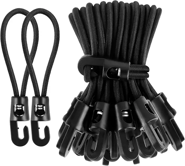 WuGU Pack van 30 Elastiek met Haak, 10 cm Expander voor Zeil en Kampeergebruik