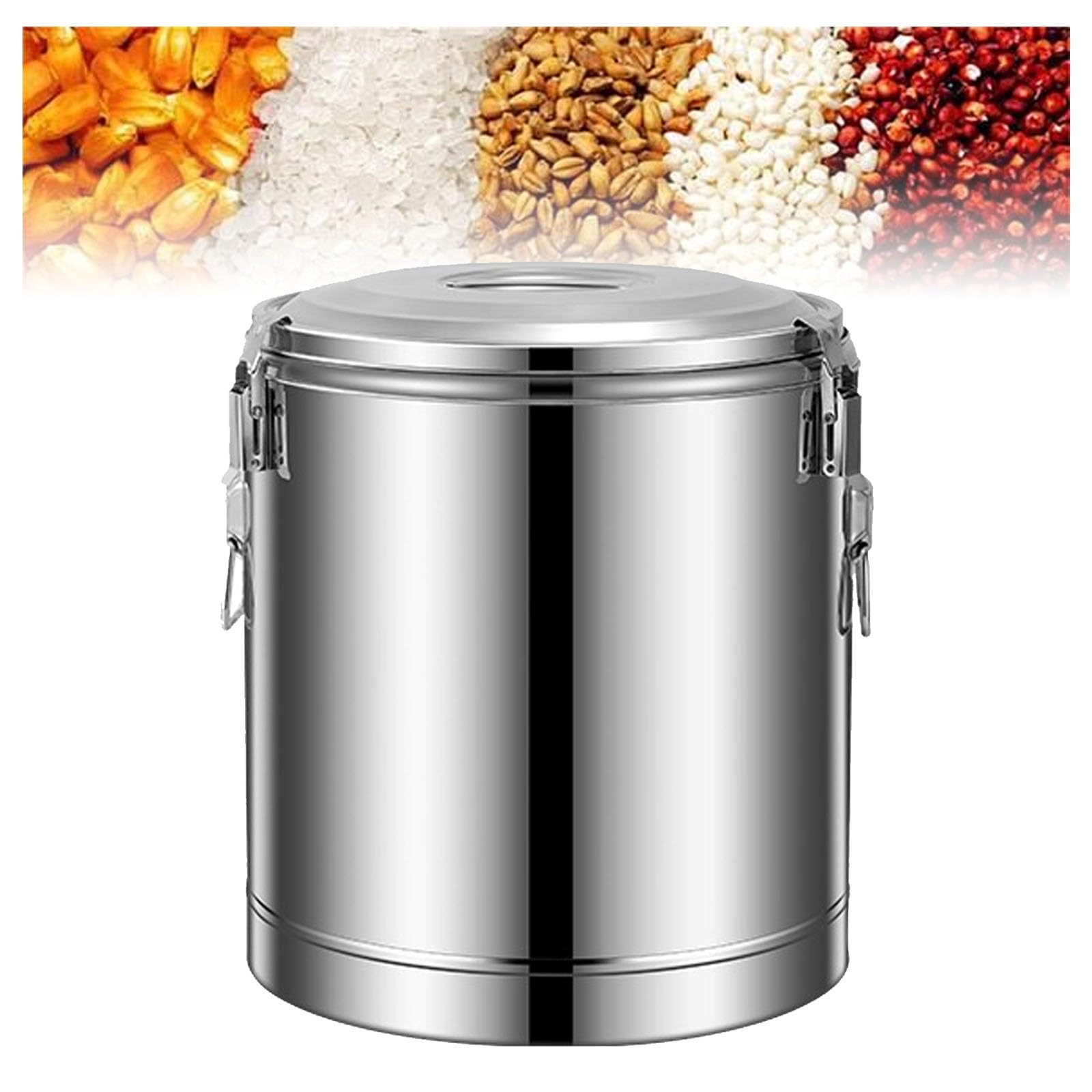 Contenedor de almacenamiento de alimentos de acero inoxidable 304, cubos de transporte térmico sellados para granos de cocina, café, té, harina, duradero y versátil para almacenamiento de alimentos