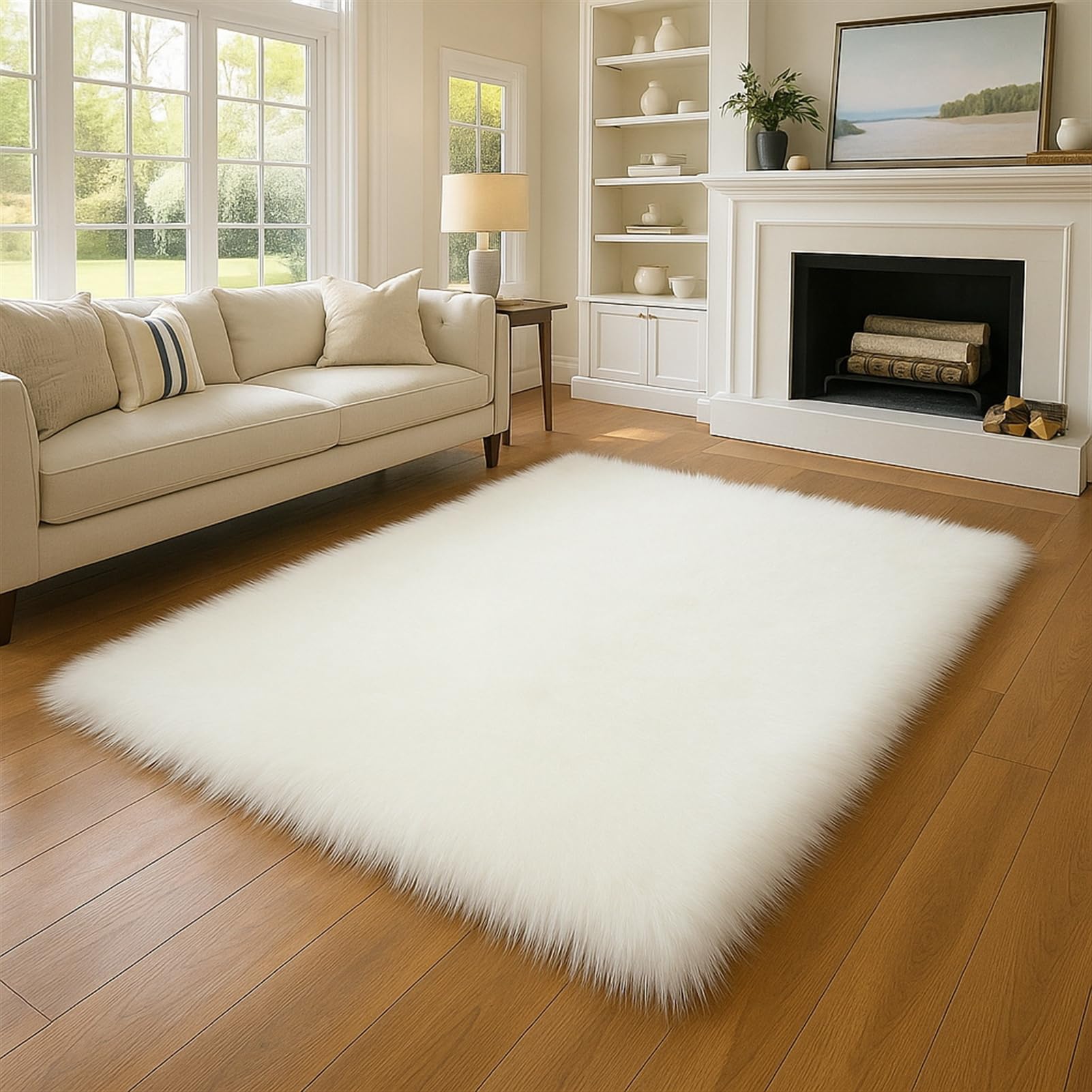 Fluffy Shaggy Area Rug 1 3 x 2 Plush Ultra Soft Rug Fuzzy Modern Rectangular Carpets for Bedroom