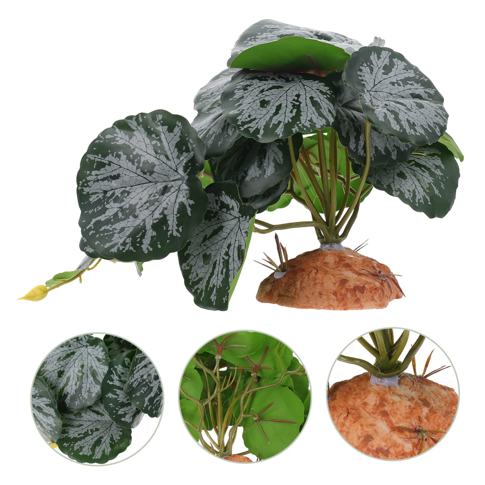 minkissy 3pezzi Decorazione Per Terrario Con Piante Artificiali Accessori Per Rettili Simulazione Realistica Di Piante Verdi Per Habitat Di Tartarughe Lucertole e Altri Animali Effetto