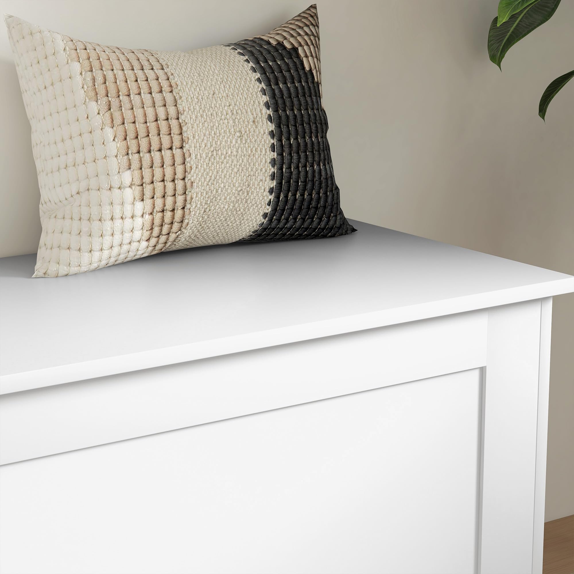HOMCOM Coffre de Rangement, Coffre à Jouets en Bois, avec charnière de sécurité, pour Salon, entrée, 80 x 40 x 45 cm, Blanc
