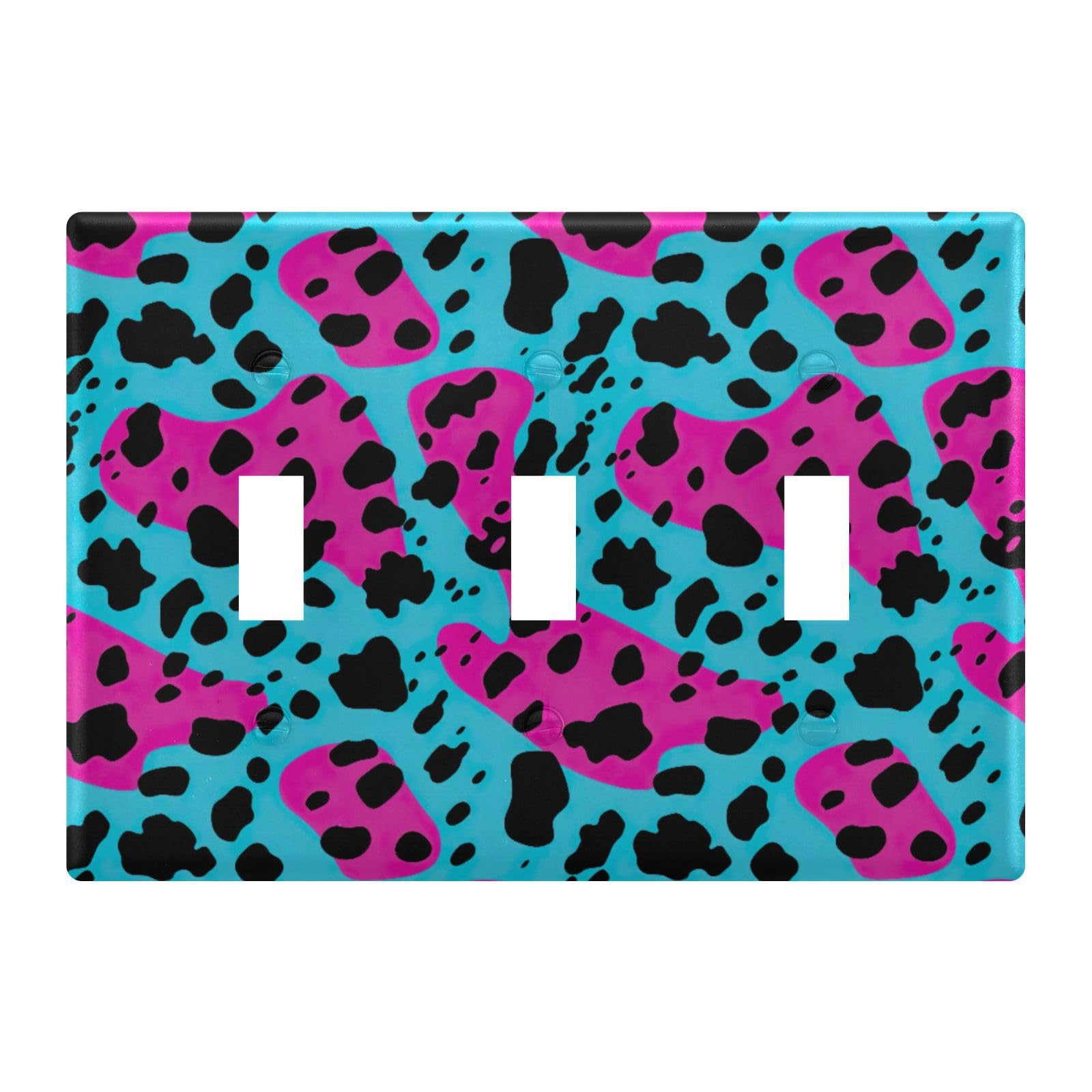Light Switch Cover Blue Purple Black Point Wall Plates for Electrical Outlets 3 Gang 202a8542