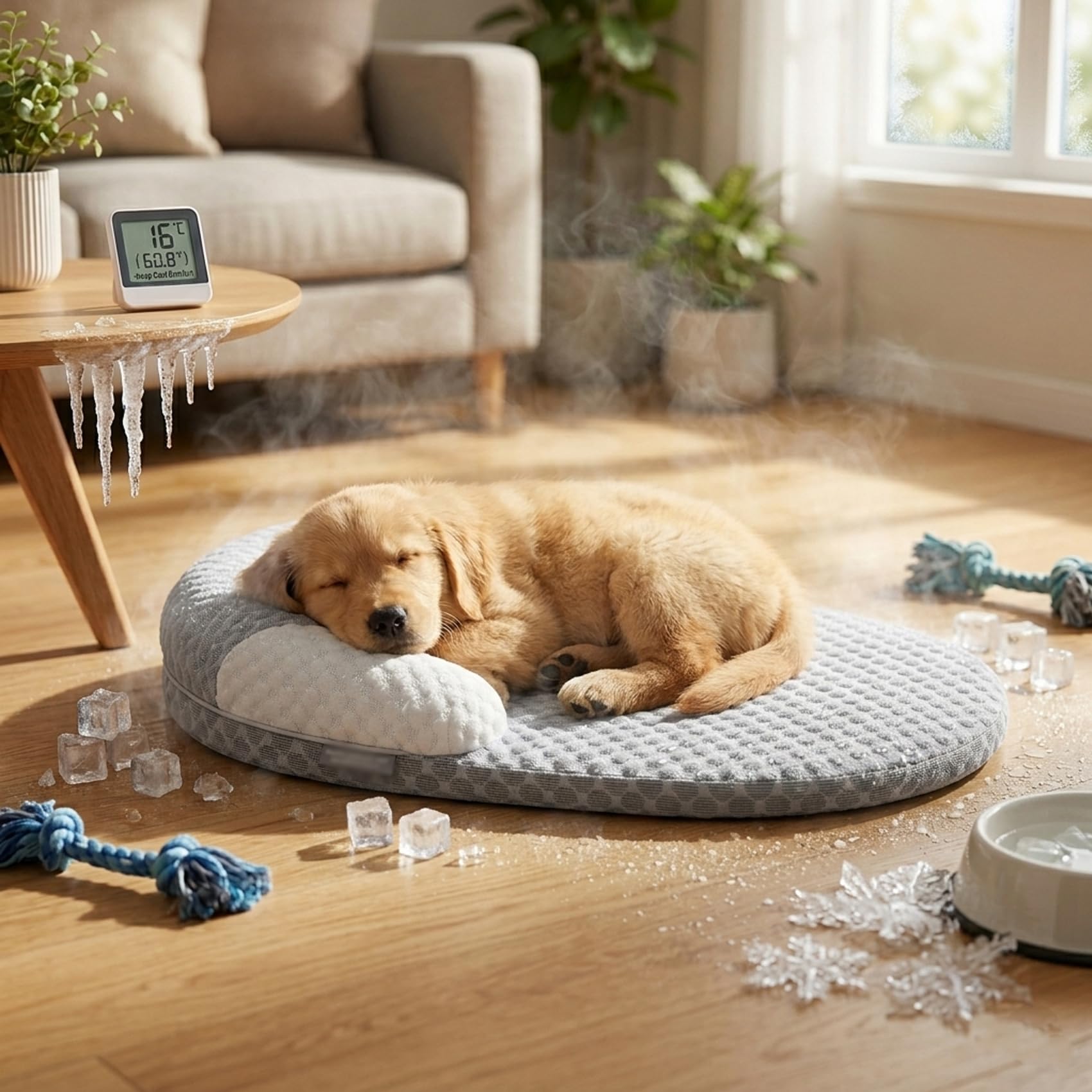 Easepuppy Dog Cooling Mat, Ice Silk Breathable Pet Cooling Pad for Summer, Washable Multi-Layer Comfort Bed Cushion for Small Medium Large Dogs and Cats, Portable Mattress for Crate Floor Car (M)