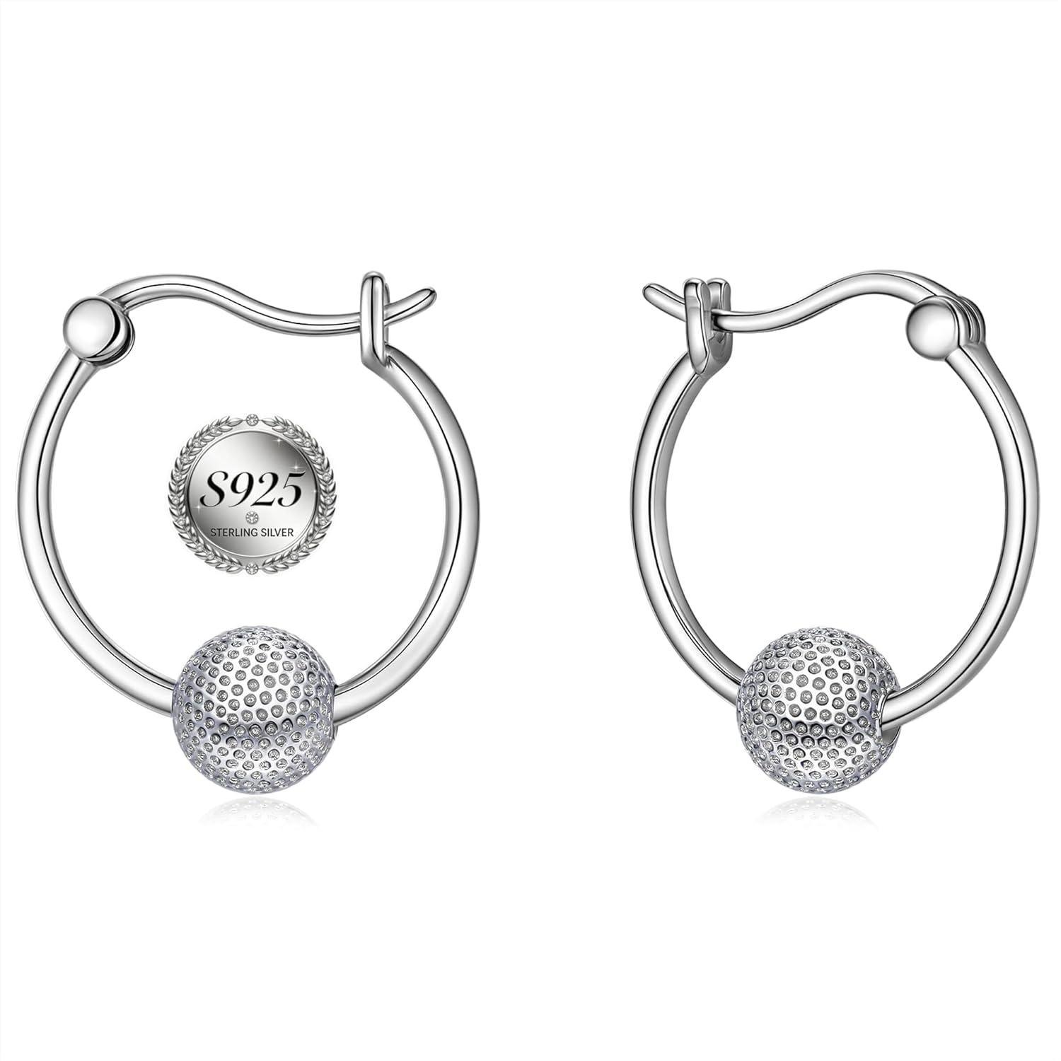 Soccer Golf Basketball Football Tennis Baseball Volleyball Earrings for Women Sterling Silver Hoop Earrings Sports Jewelry Gifts