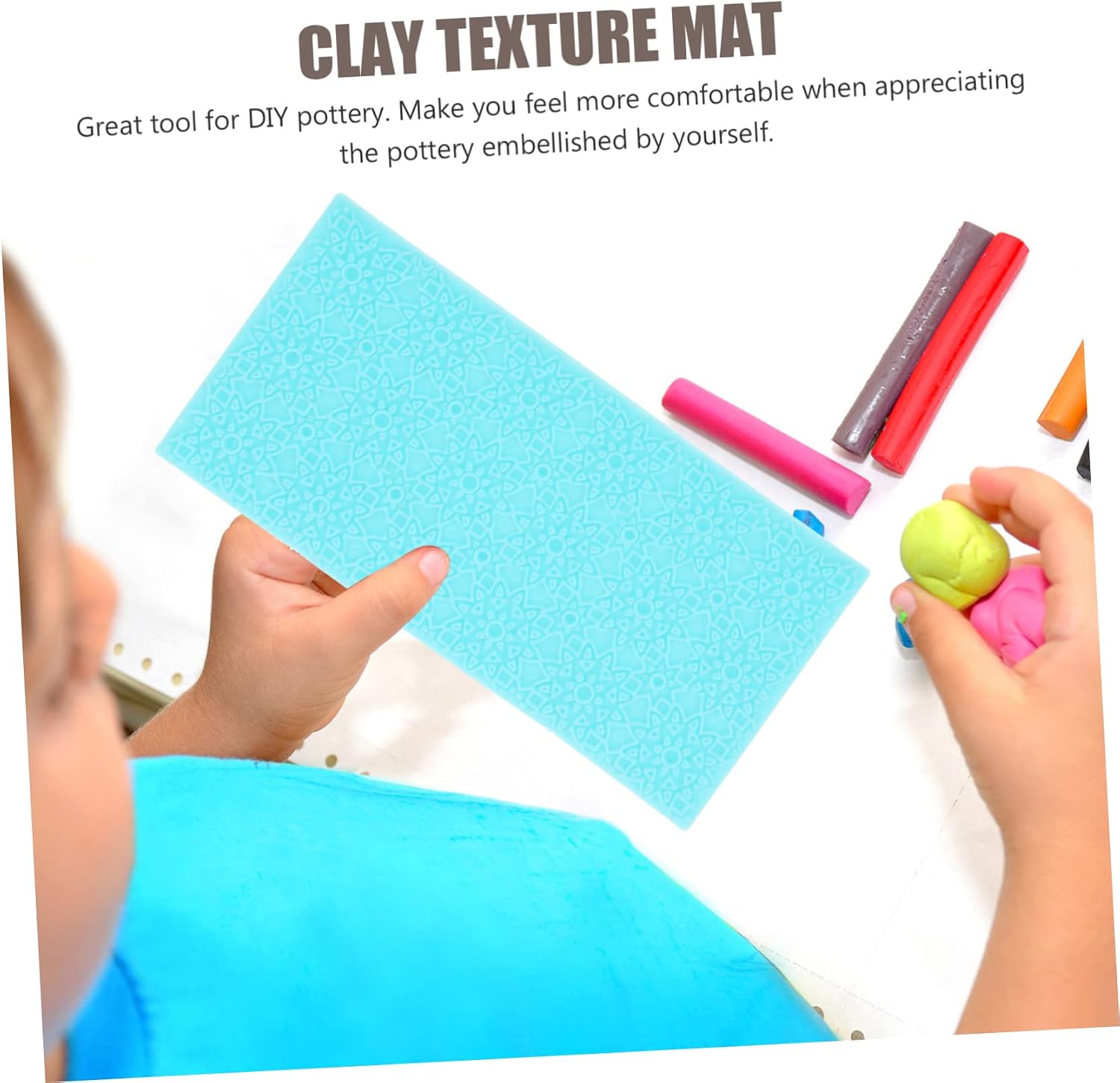 PLAFOPE 6pcs Clay Texture Mats for Pottery DIY Embossing Mats Pottery Tools Polymer Clay Tools
