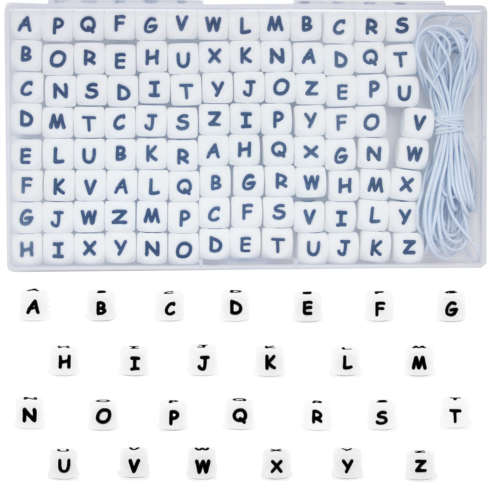 Perles en silicone lettre alphabet pour bijoux colliers et bracelets