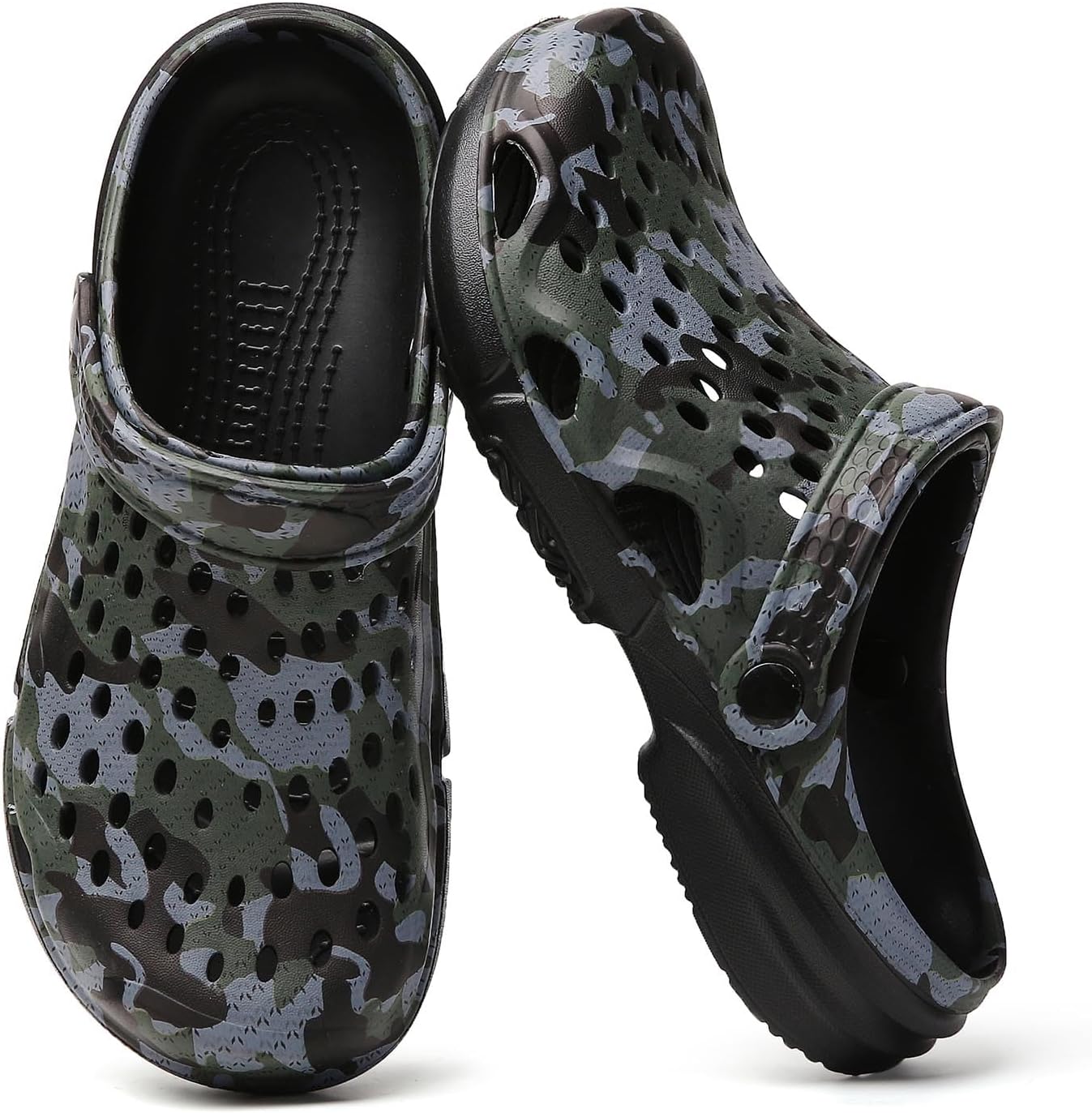 Men's Clogs Mules - Summer Camo Garden Shoes Lightweight EVA Slip on Shoes for Beach, Shower, Outdoor & Casual Wear