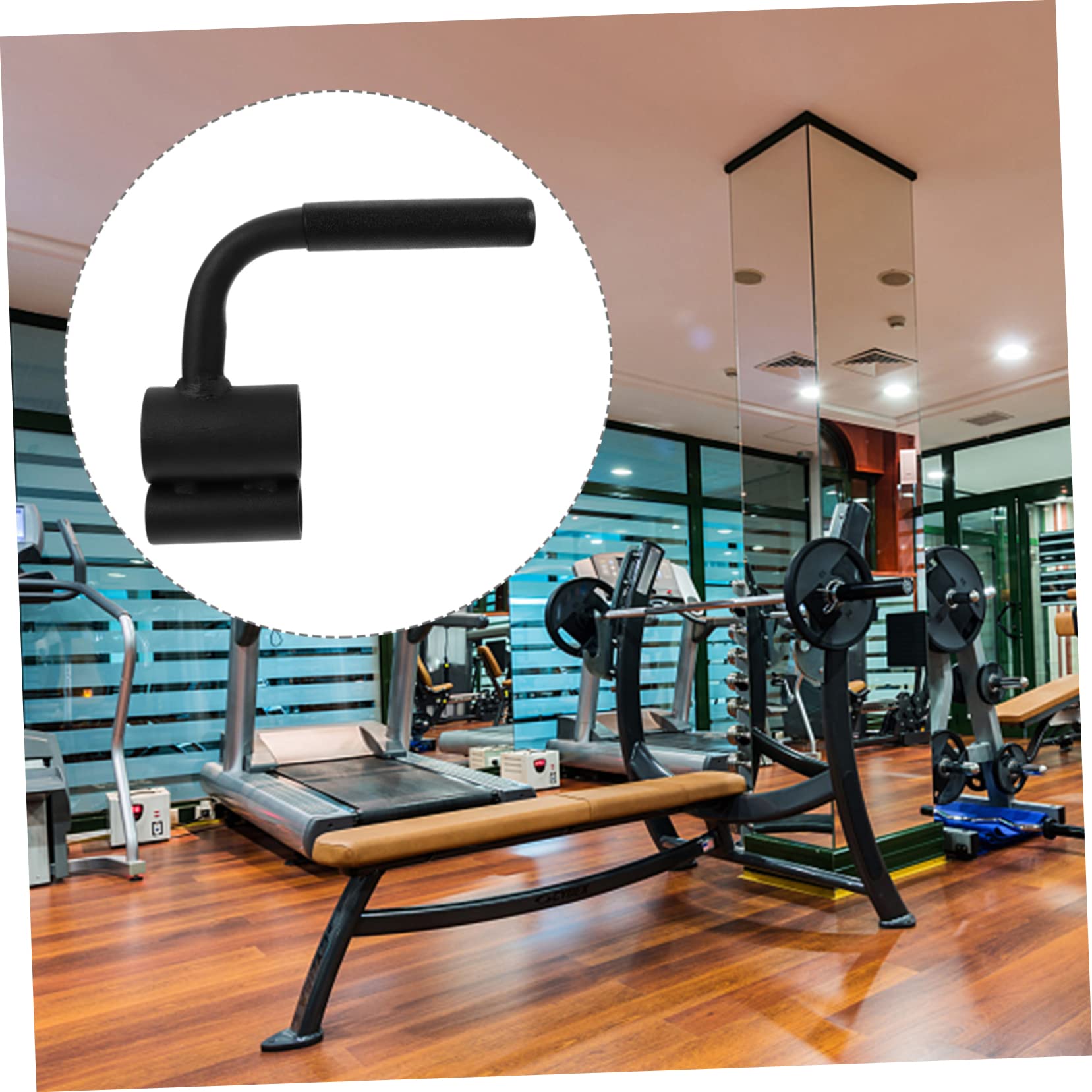 TOYANDONA Barra de Pesas para Gimnasio de Acero Negro, Mango Inclinado | Herramienta de Entrenamiento Multiusos, Diseño Funcional para Ejercicios de Fuerza y Tracción