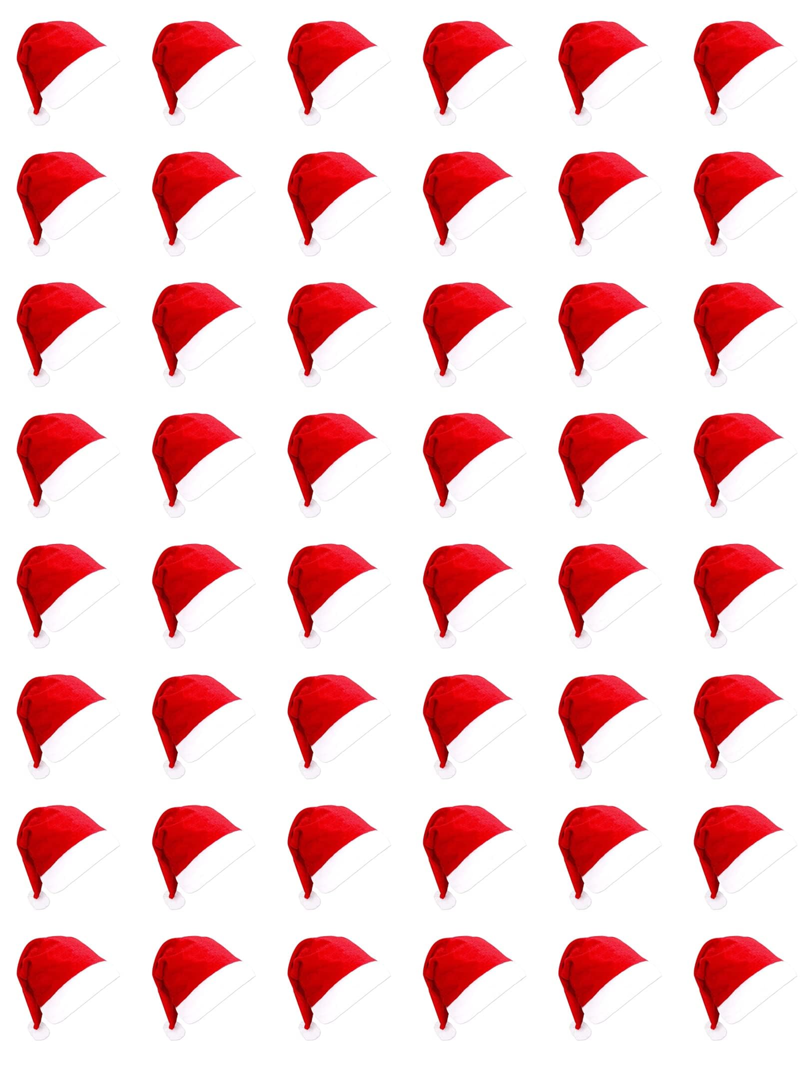 48pcs Santa Hats, Bulk Santa Hats for Little one, Red Classic Christmas Caps, Gorros De Navidad