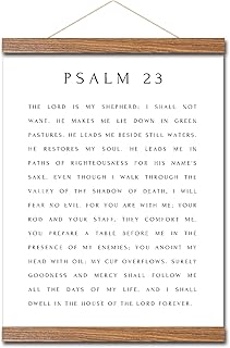 Bible Verse Sign, Christian Wall Art,Psalm 23 Scripture Wall Art,Religio...