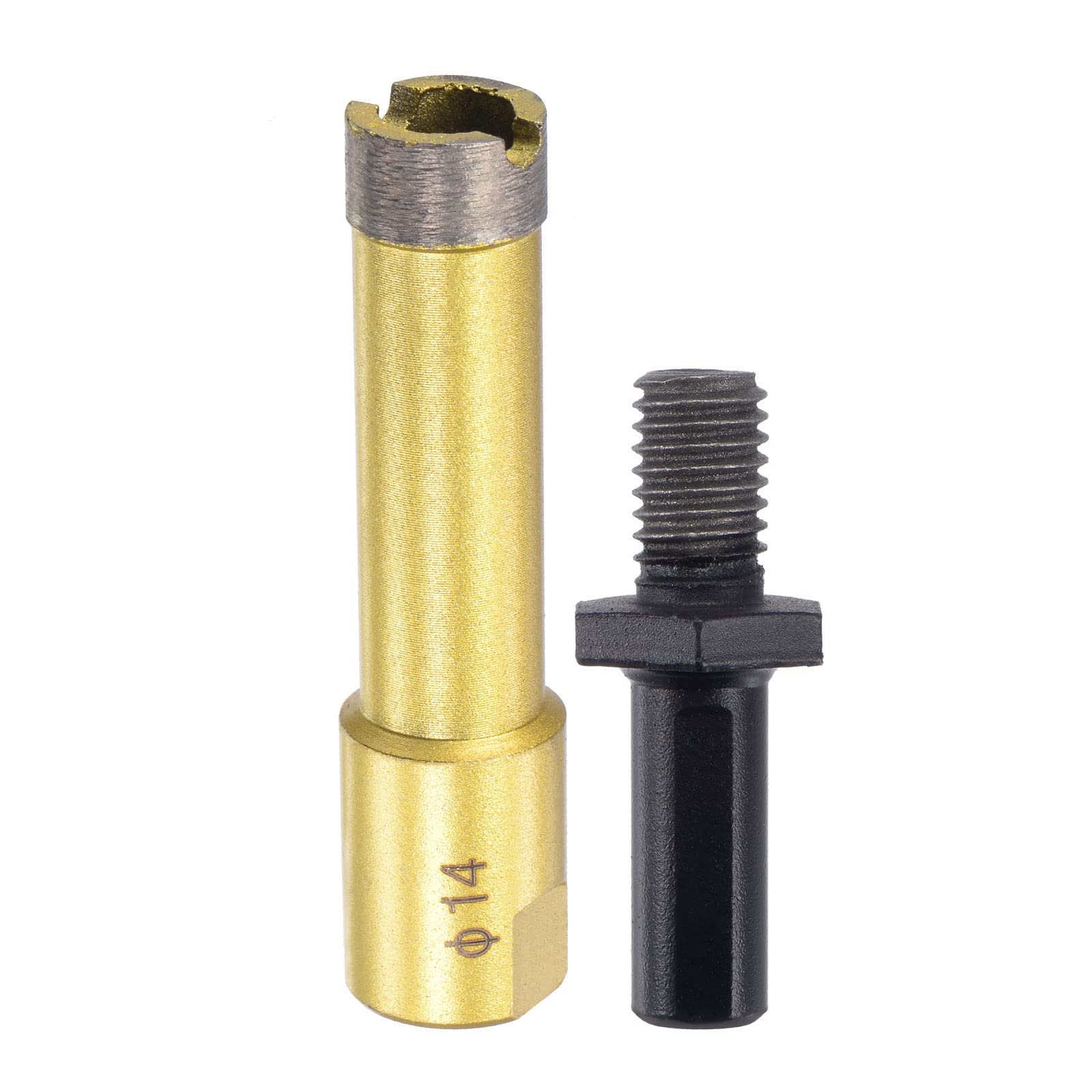 sourcing map Sintered Diamond Core Drill Bits 14mm Hole Saws with M10 Arbor Adapter for Masonry Porcelain Tile Marble Concrete Stone Brick