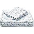 Elegant Comfort Softest and Coziest 6-Piece Sheet Set - 1500 Premium Hotel Quality Microfiber - Deep Pocket, Wrinkle Resistant 6-Piece Floral Bed Sheet Set, Full, Laurel Blue