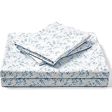 Elegant Comfort Softest and Coziest 6-Piece Sheet Set - 1500 Premium Hotel Quality Microfiber - Deep Pocket, Wrinkle Resistant 6-Piece Floral Bed Sheet Set, Full, Laurel Blue