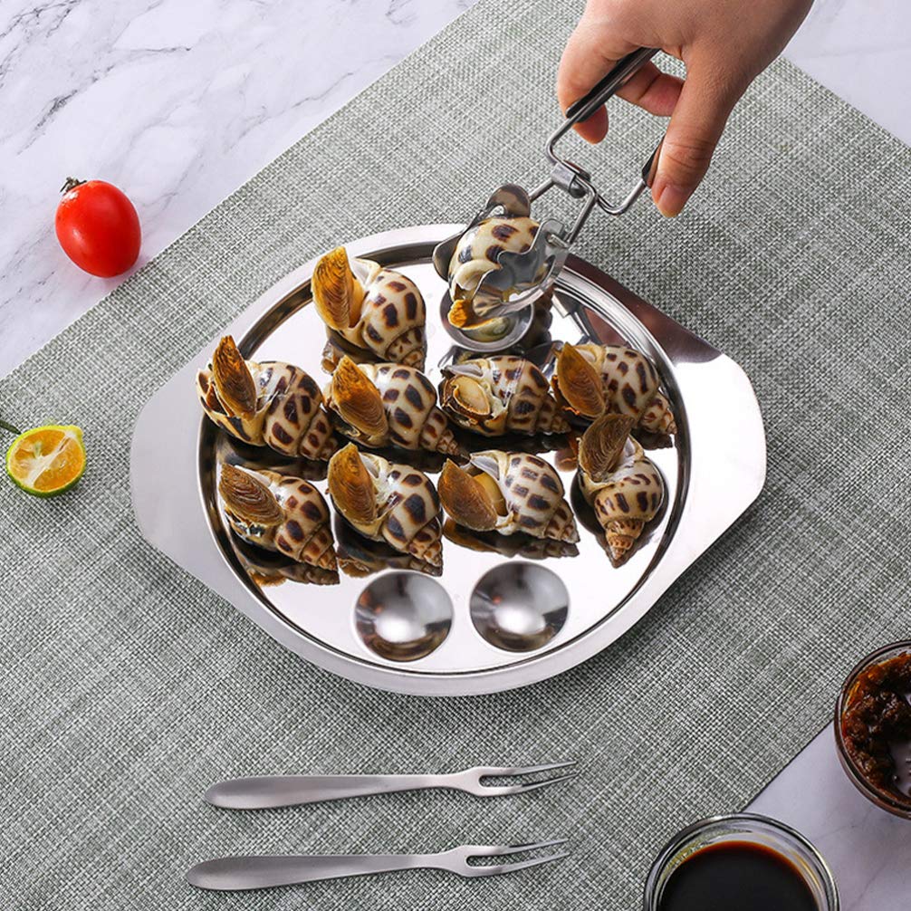 2 Pz Piatto Di Lumache Piatto Porta Ostriche Teglia Per Uova Da Portata Di Ostriche Padella Teglia Da Forno Di Polpo Escargot Pallet Acciaio Inossidabile Scomparto Francia